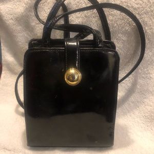 Genuine leather black everyday purse